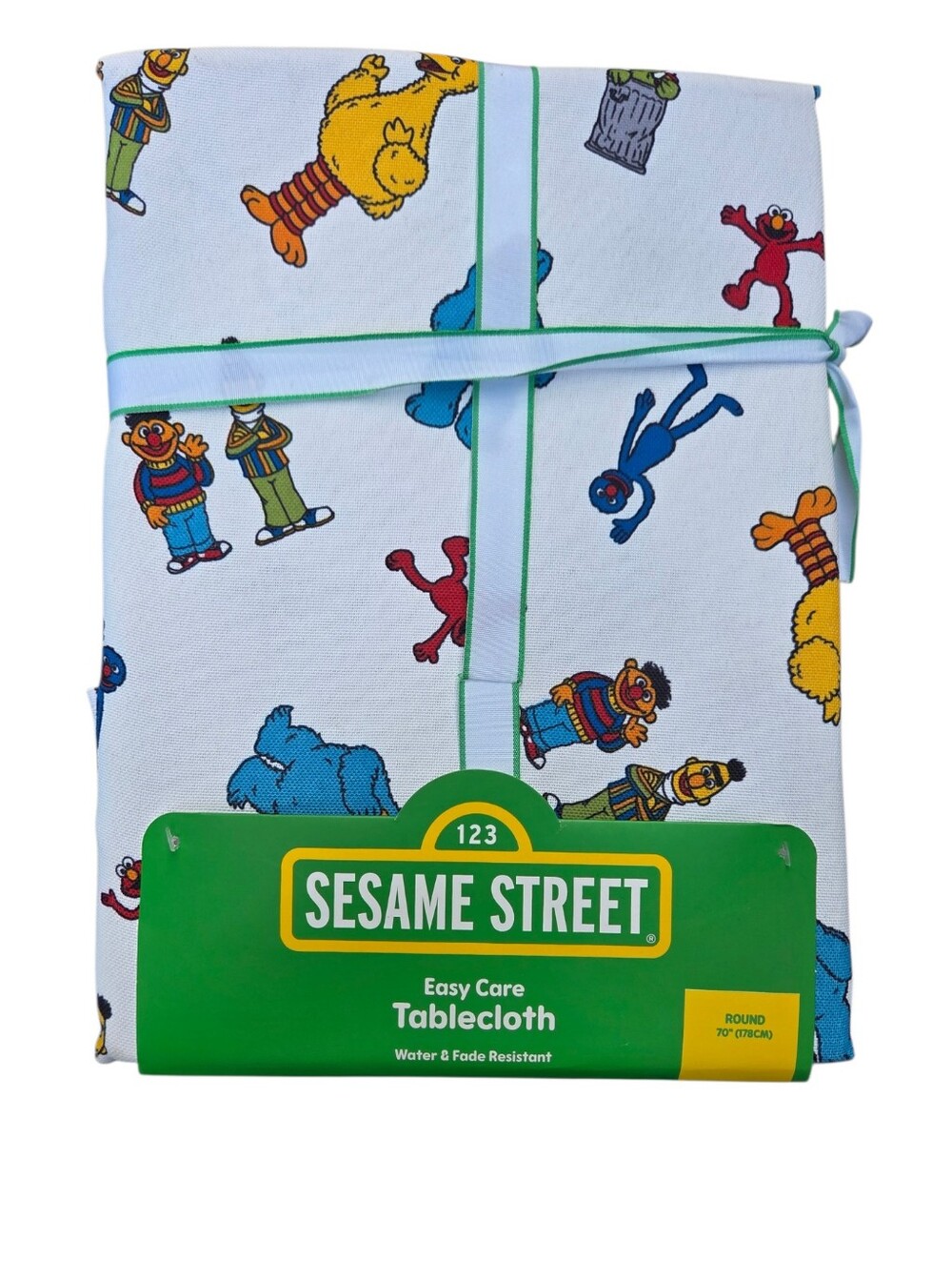Sesame Street Tablecloth Picturing The Classic Elmo, Big Bird, Cookie Monster